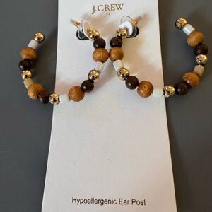 J. Crew Multicolor Beaded Hoop Earrings